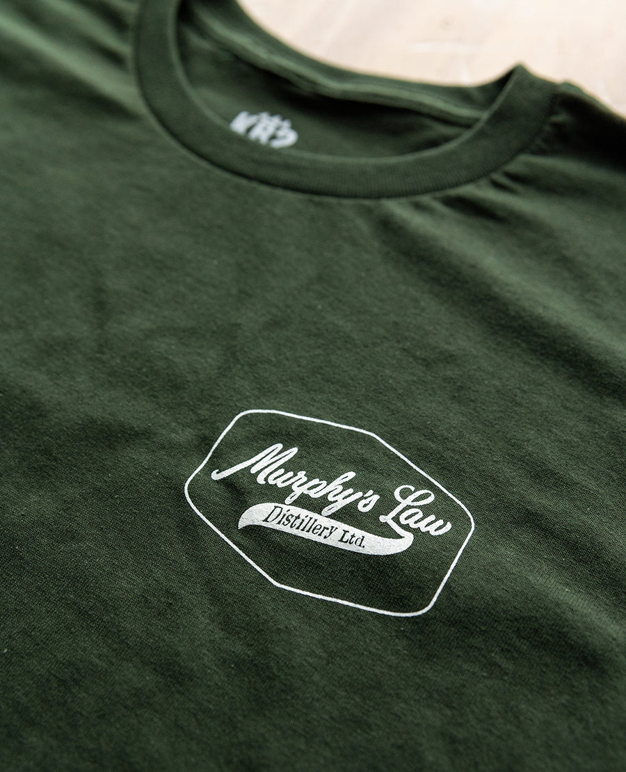 Murphy's Law Distillery KB2 Vintage Script Green T-Shirt