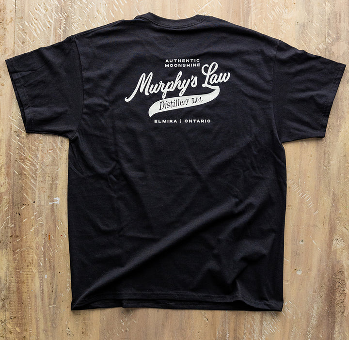 Murphy's Law Distillery KB2 Vintage Script Black T-Shirt